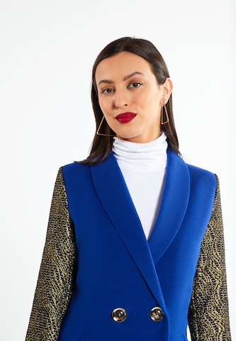 faina - Sobretudo meia-estação em azul