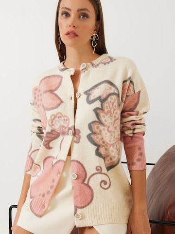 Bianco Lucci Gebreid vest in Beige: voorkant