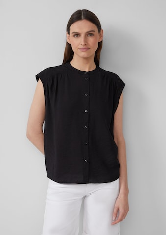 s.Oliver Blouse in Zwart: voorkant