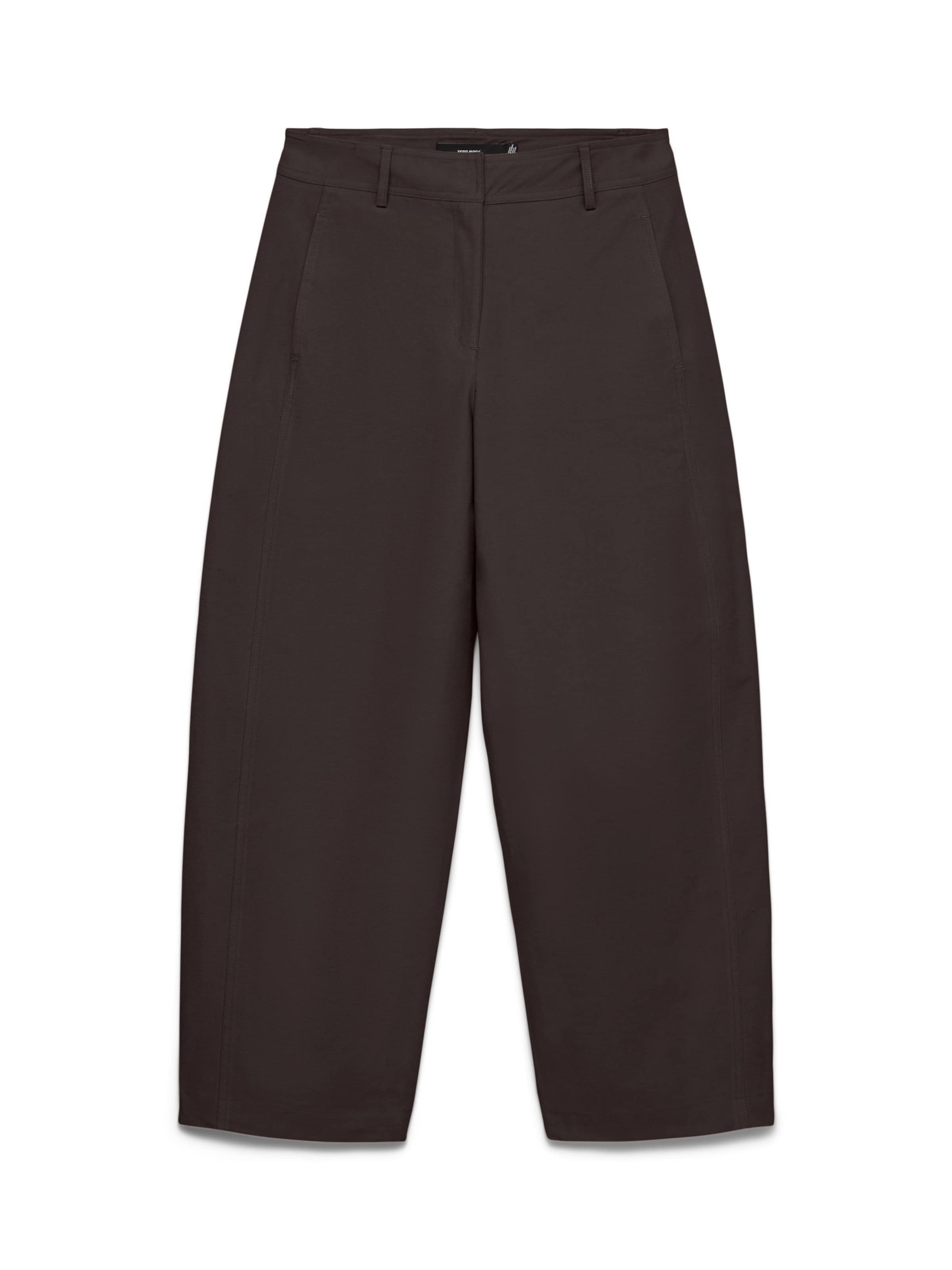 VERO MODA Barrel Pleat-front trousers 'VMSOFIA' in Brown: front