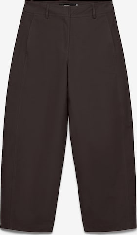 VERO MODA Barrel Pleat-front trousers 'VMSOFIA' in Brown: front
