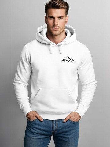 Neverless Sweatshirt 'Berg Polygon' in Weiß