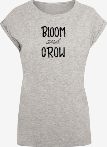 Merchcode T-Shirt 'Spring - Bloom And Grow' in Grau: predná strana
