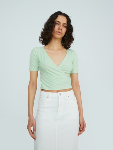 EDITED Shirt 'Leia' in Groen: voorkant