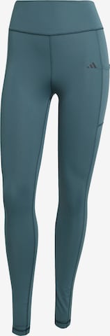 ADIDAS PERFORMANCESkinny Sportske hlače 'Optime' - zelena boja: prednji dio