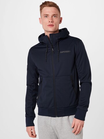 Veste de sport Superdry en bleu : devant