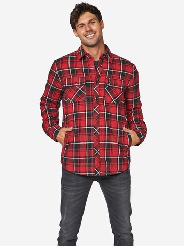 KOROSHI Regular fit Button Up Shirt in Red: front