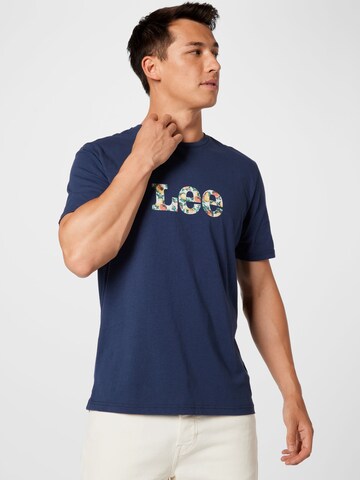 T-Shirt Lee en bleu : devant