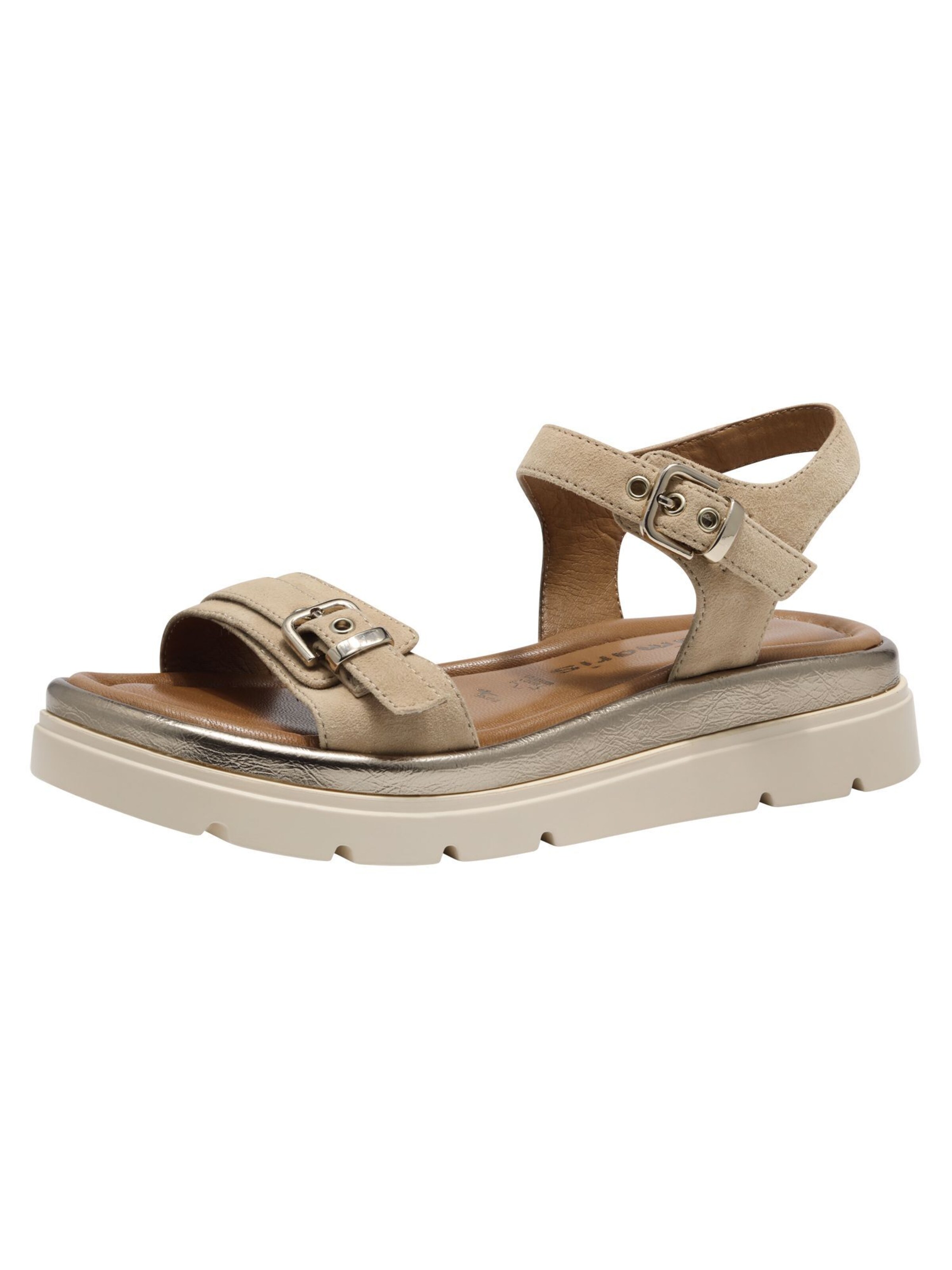 Sandales à lanières Tamaris en marron : devant