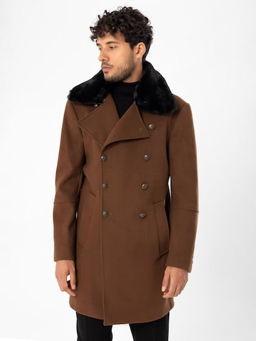 Antioch Between-seasons coat in Brown: front