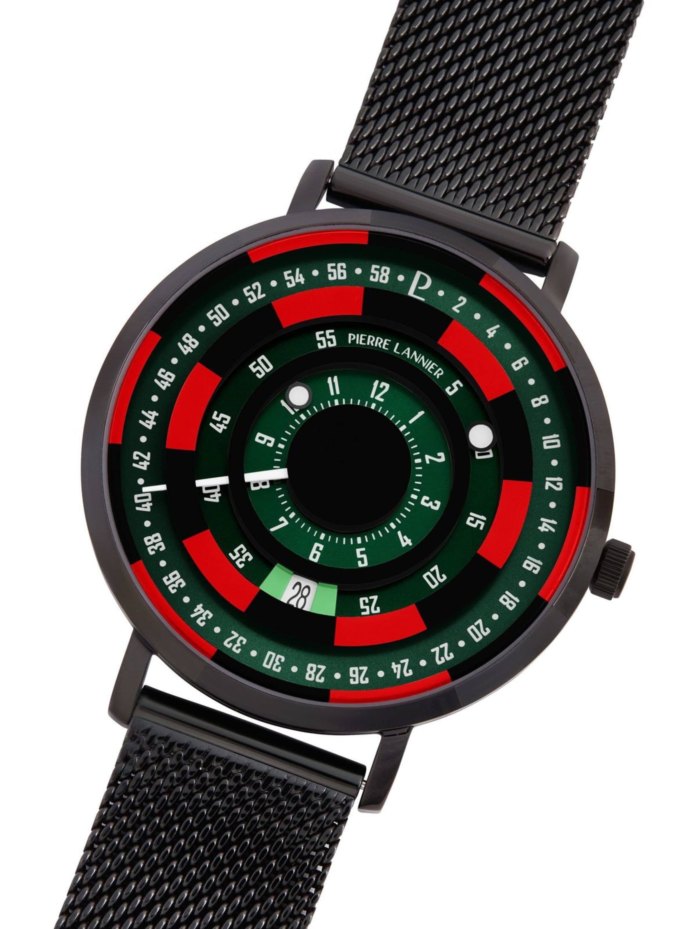Pierre Lannier Analoog horloge 'Date watch Blackjack' in Groen