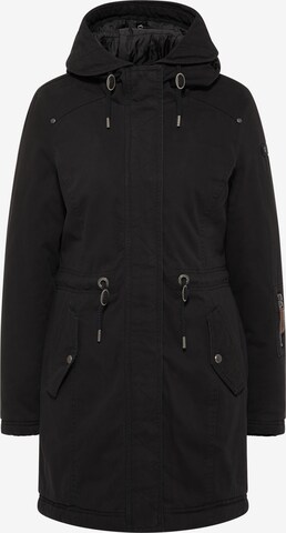 DreiMaster Vintage Winter Parka in Black: front