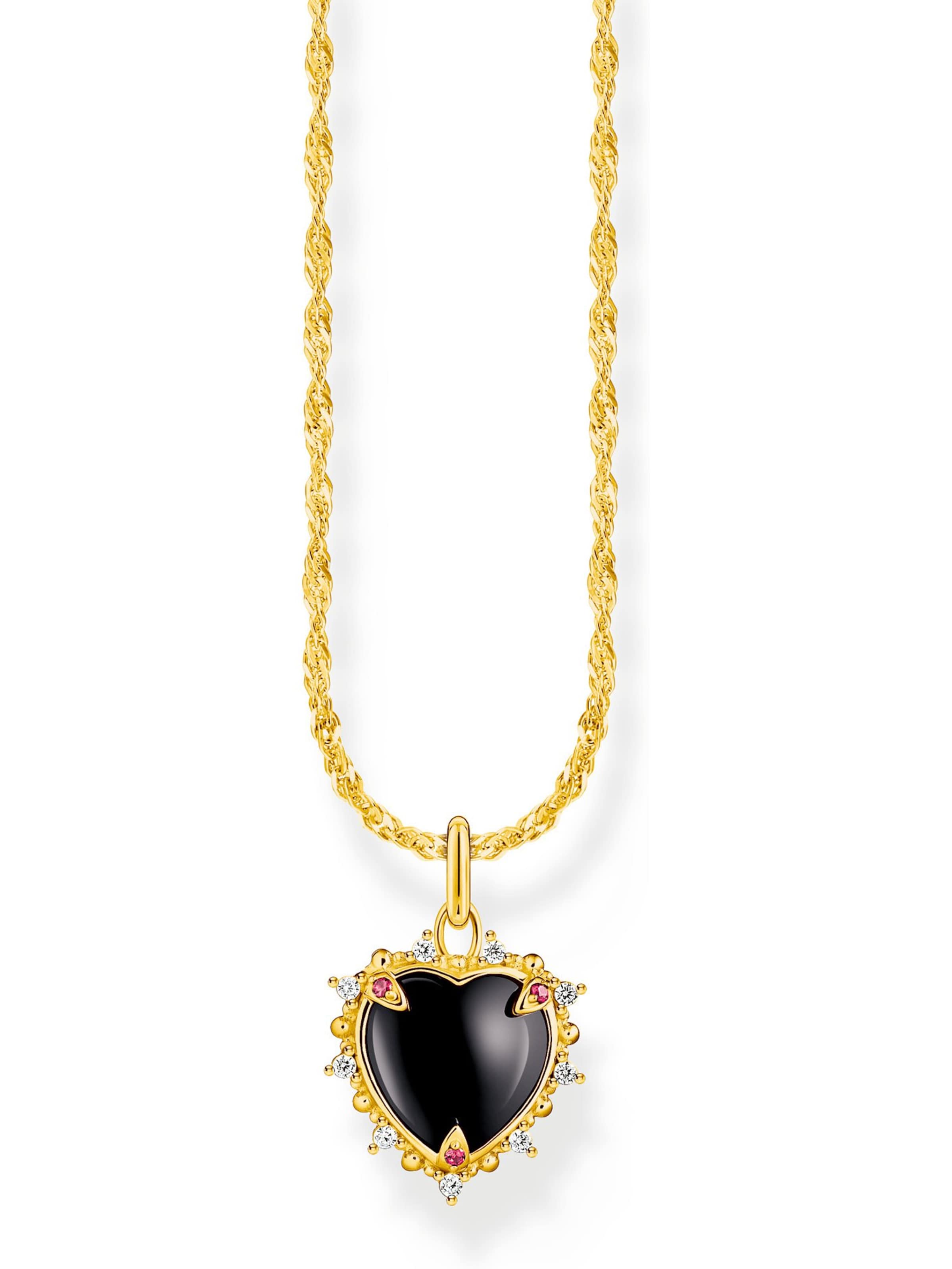 Thomas Sabo Kette in One Size in gold / fuchsia / schwarz, Produktansicht