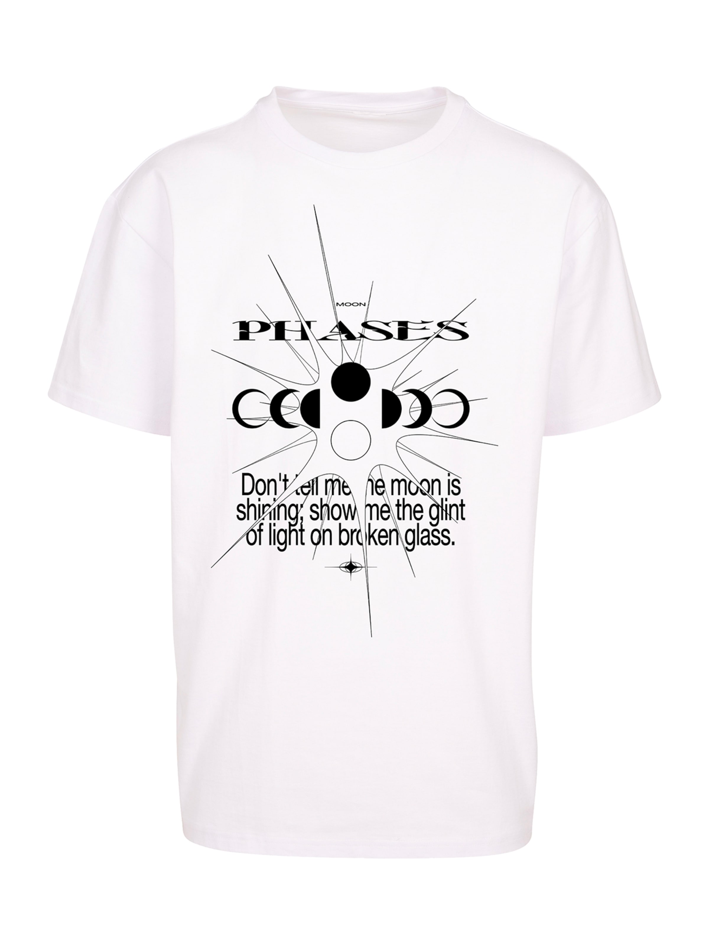 T-Shirt 'Moon Phases' Mister Tee en blanc : devant