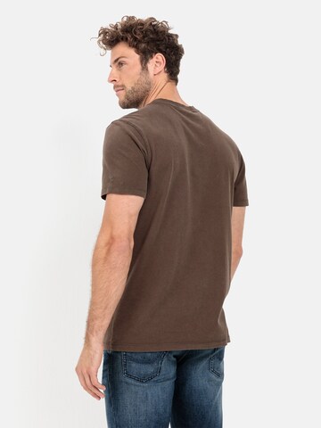 CAMEL ACTIVE Kurzarm T-Shirt mit Naturprint in Braun