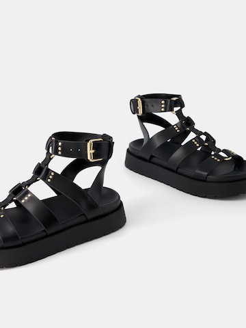 Bershka Strap sandal in Black