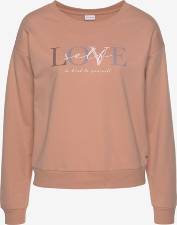 Sweat-shirt LASCANA en orange : devant