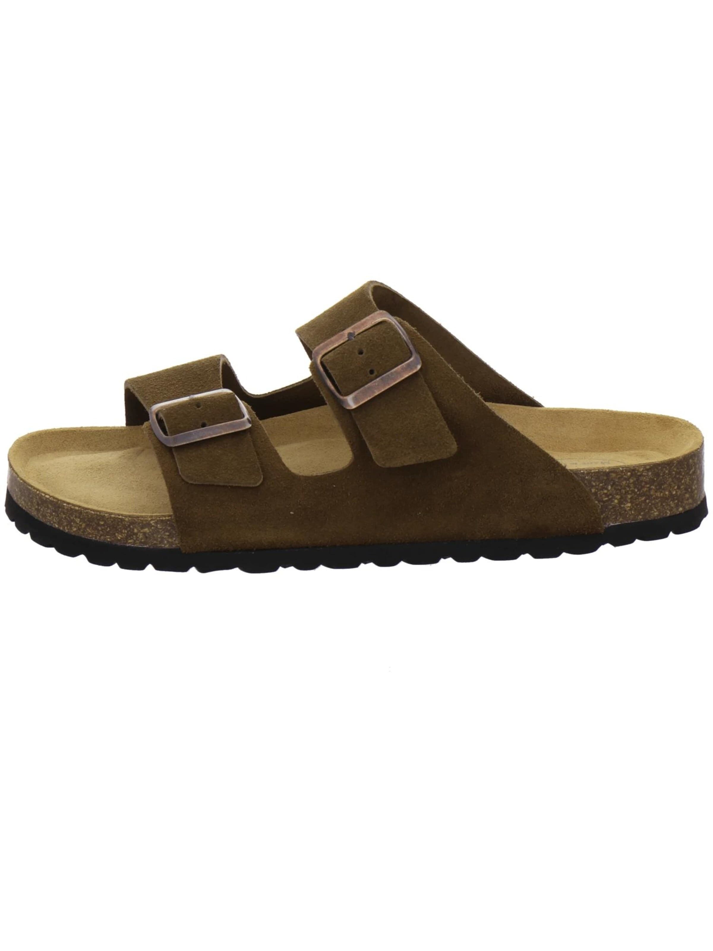 AFS-Schuhe Muiltjes 'Pantoletten Herren Zweischnaller cafe Veloursleder' in Bruin