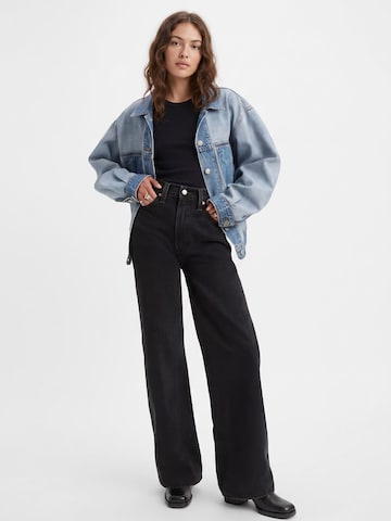 LEVI'S ® Luźne Jeansy 'Ribcage Wide Leg H223 Blacks' w kolorze czarny: przód