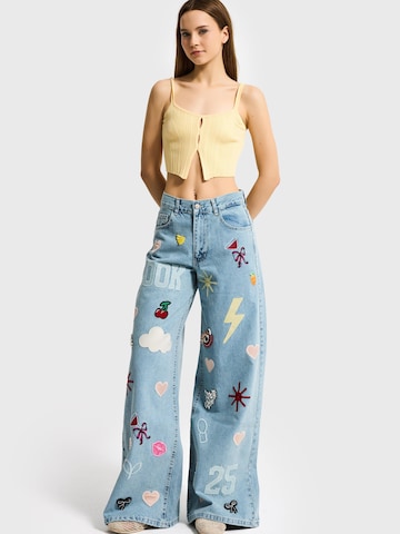 Regular Jean 'STRAIGHT MID RISE JEANS' IT'S BASIC en bleu : devant