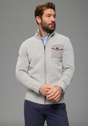 Man's World Knit Cardigan in Grey: front