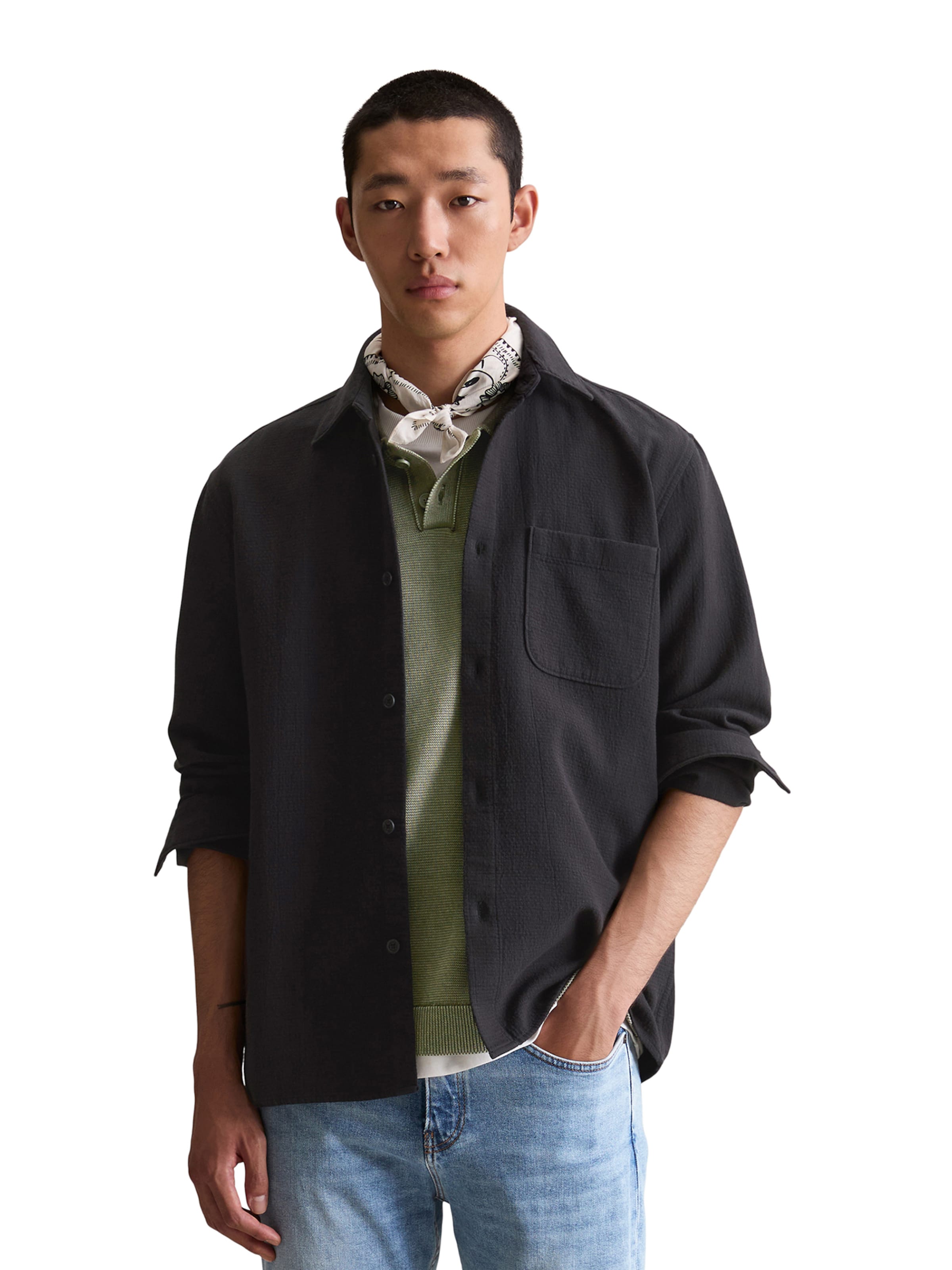 Coupe regular Chemise Marc O'Polo DENIM en noir : devant