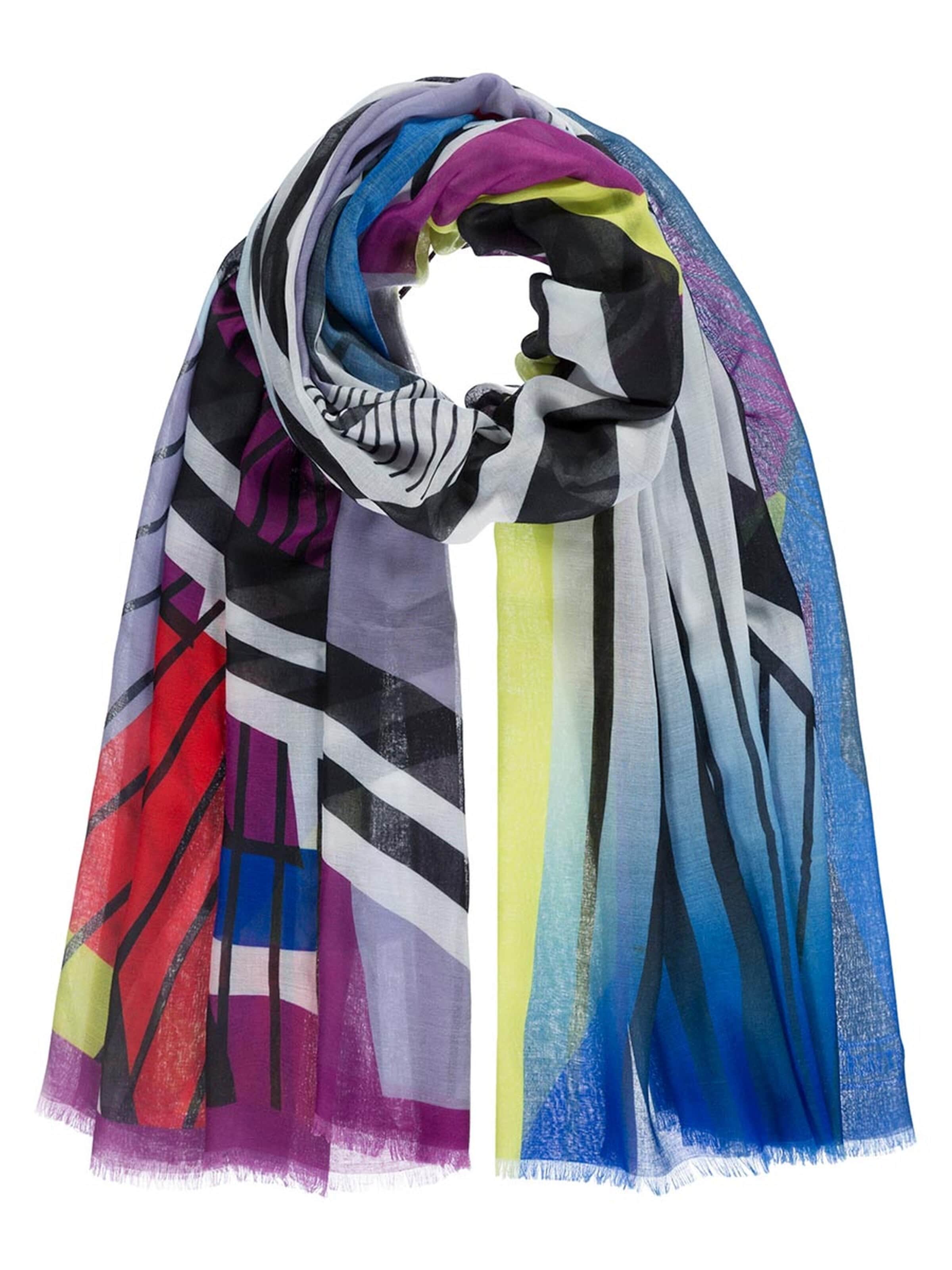 Passigatti Wrap 'Schal grafischer Druck mit Ablauf' in Mixed colors: front