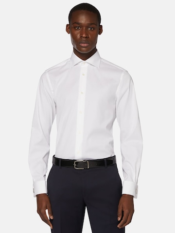 Coupe regular Chemise Boggi Milano en blanc : devant