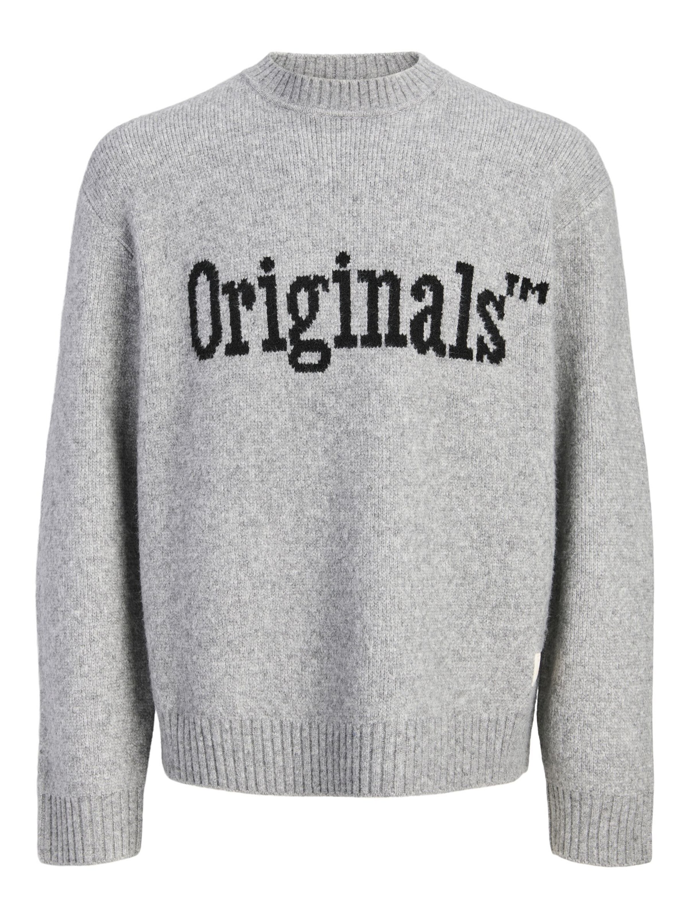 JACK & JONES Trui 'JORMontreal Ollie' in Grijs: voorkant