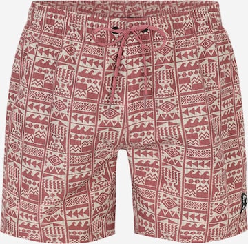 PROTEST Athletic Swim Trunks in Red: front