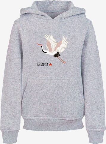 F4NT4STIC Sweatshirt 'Kranich Japan' in Grau: predná strana