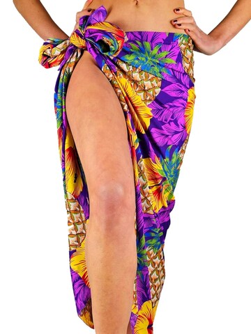 King Kameha Scarf 'Pineapple Hibiscus' in Purple