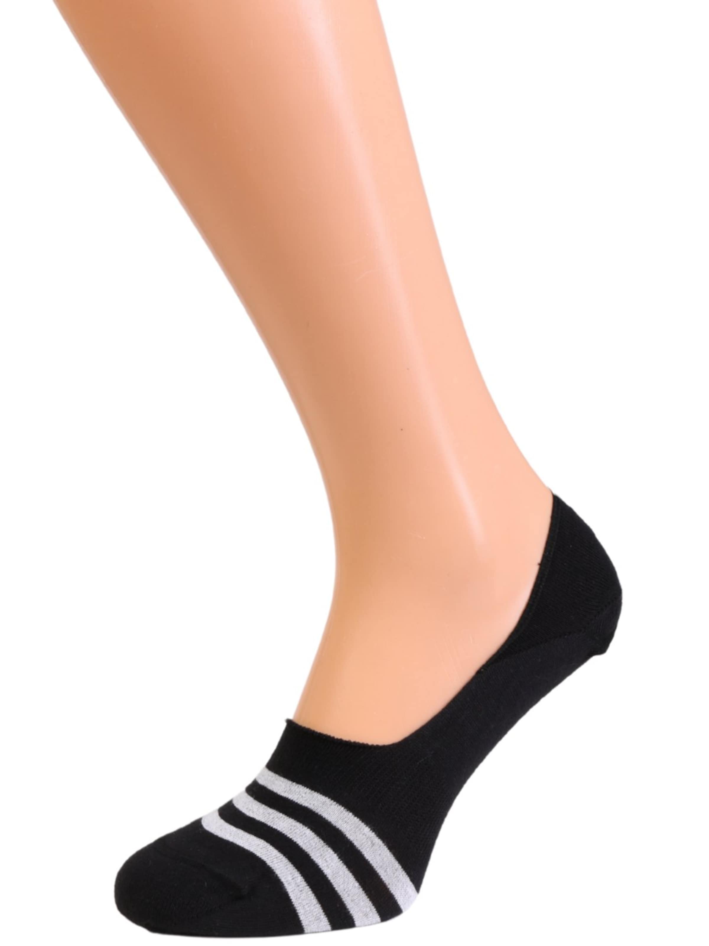 Sokisahtel - Calcetines 'CARLOS striped footies for men' en negro: frente