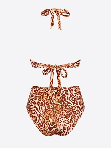 Cupshe Trojúhelníková Bikiny – hnědá