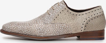 Scarpa stringata 'De Stapper 39' di Floris van Bommel in beige: frontale