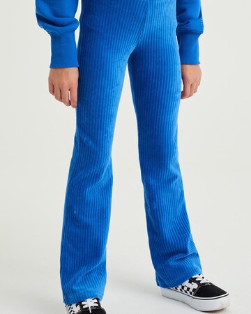 WE Fashion - Acampanado Leggings en azul: frente