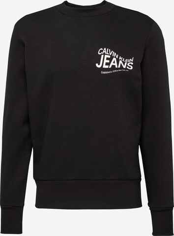 Calvin Klein Jeans - Sweatshirt em preto: frente