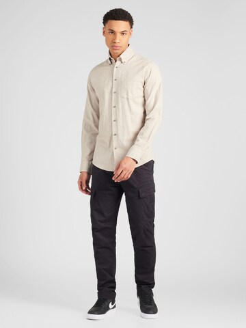 Bruun & Stengade Slim Fit Hemd 'Floyd' in Beige