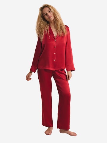 ETAM Seidenpyjamahemd 'Pearly' in Rot
