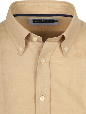 Steppin' out Regular fit Button Up Shirt in Beige