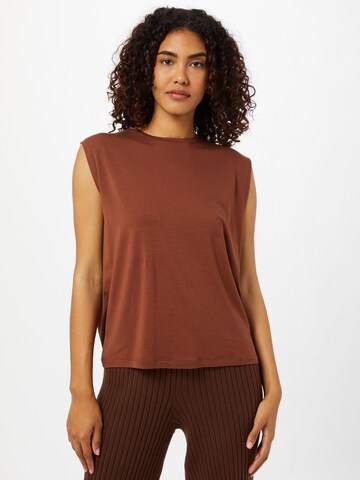 Top 'Jolanda' di basic apparel in marrone: frontale