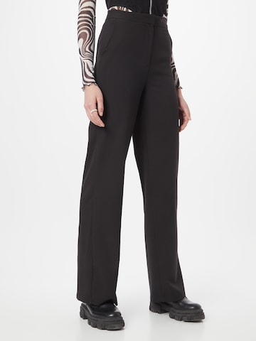 Wide leg Pantaloni de la Trendyol pe negru: față