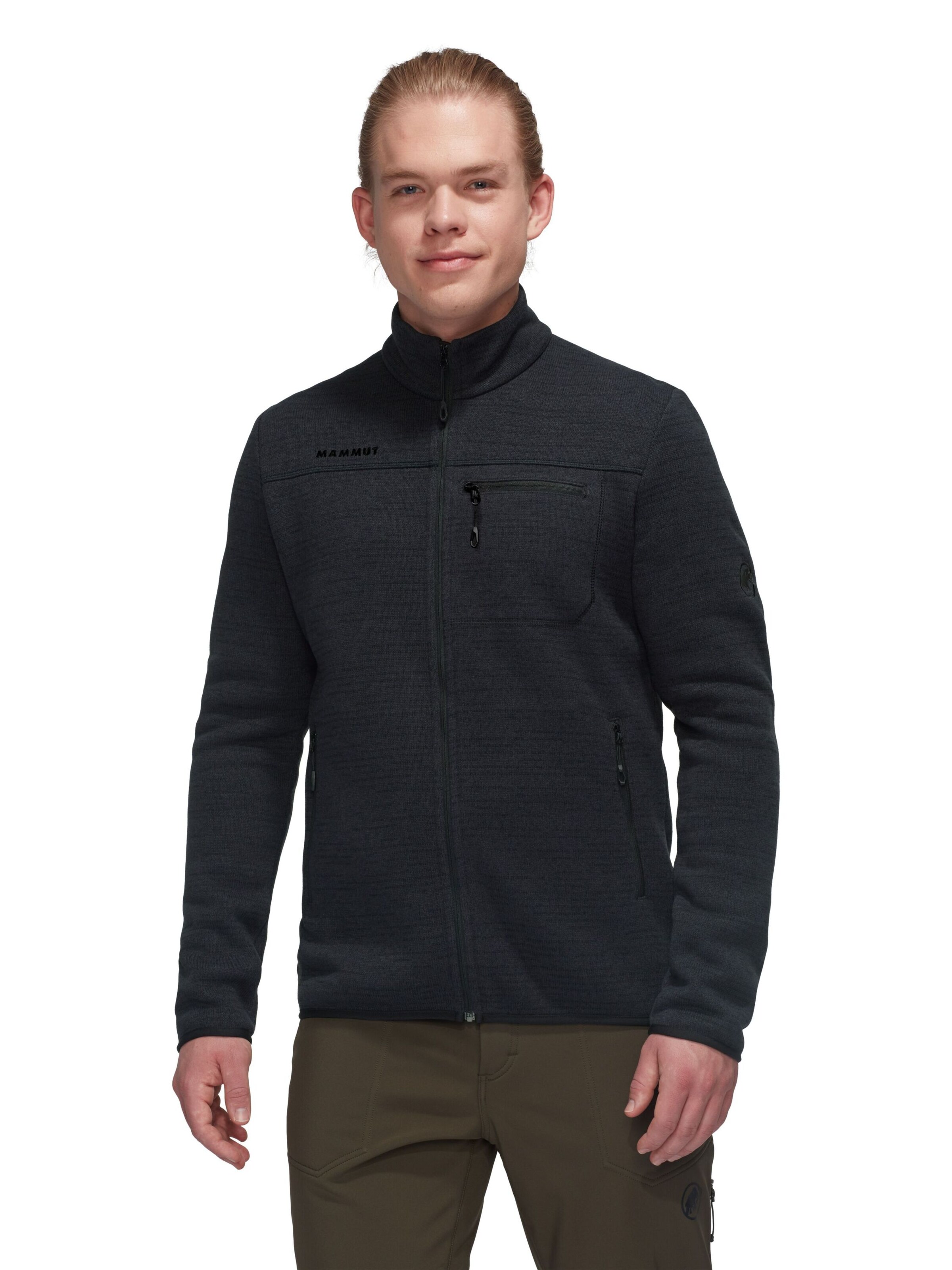 MAMMUT Athletic Fleece Jacket in Black: front
