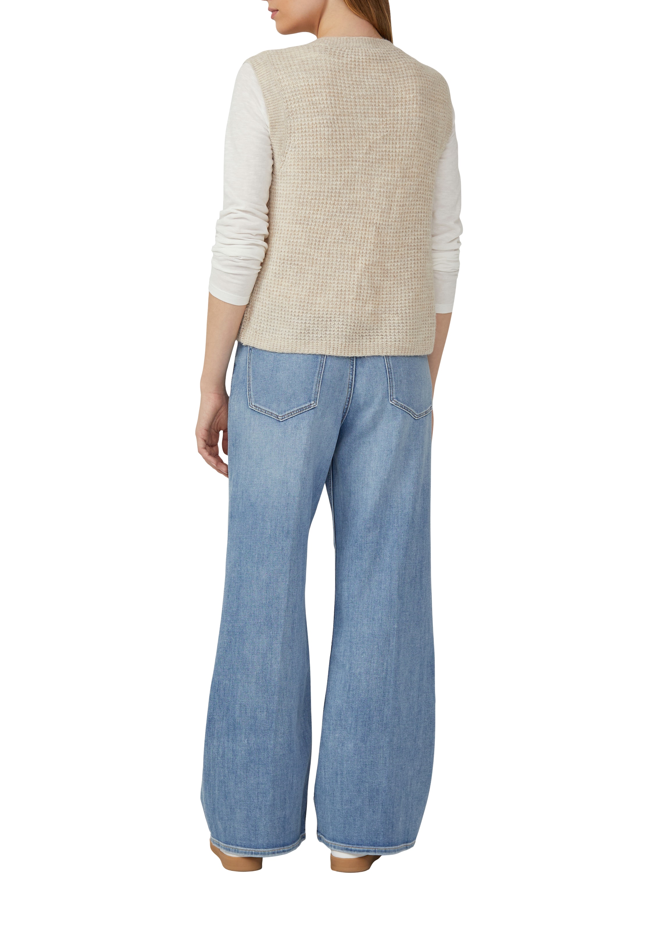 s.Oliver Вязаная жилетка в Бежевый