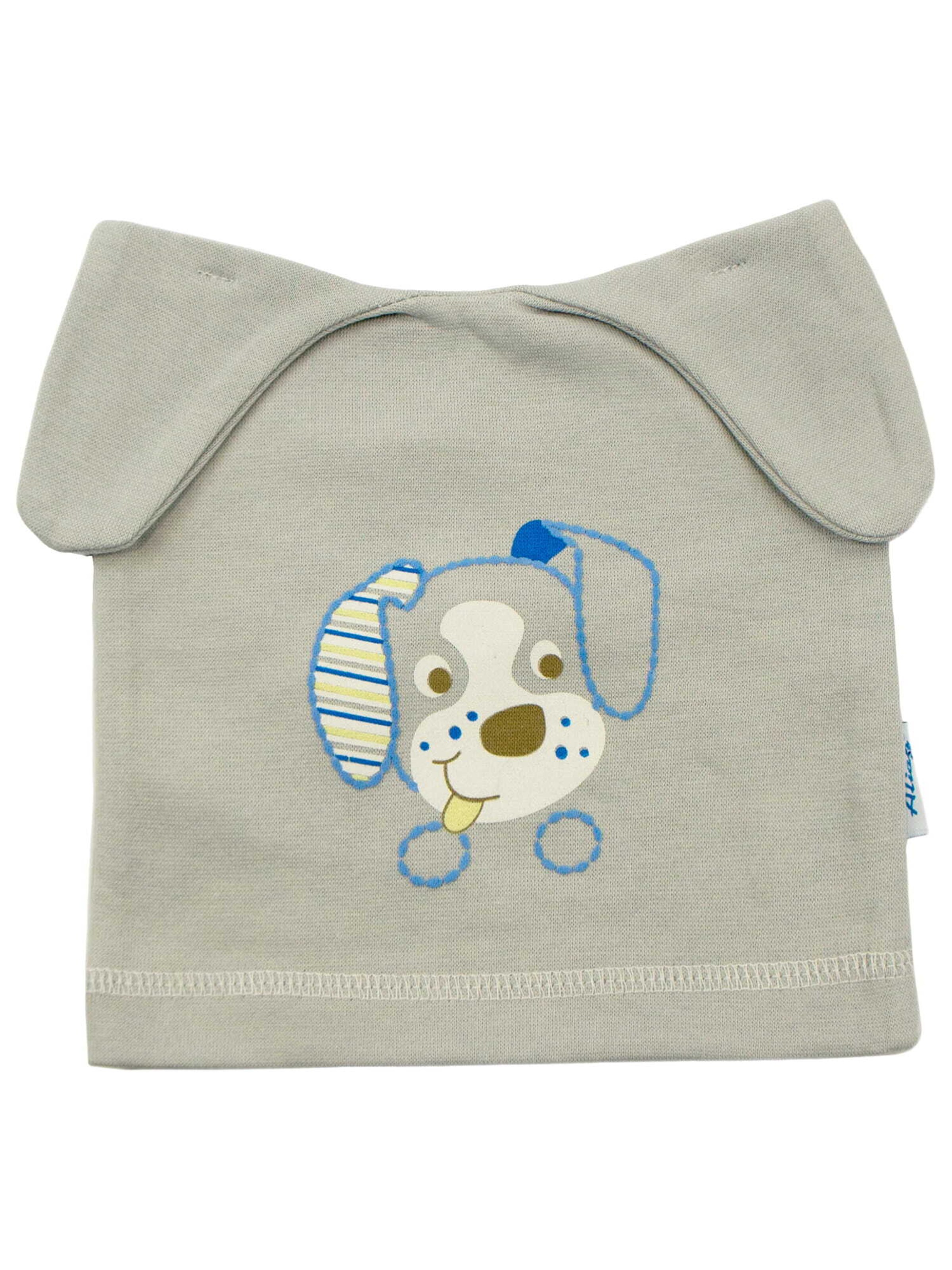 Aliap Mütze 'Hund' in Grau: Vorderseite