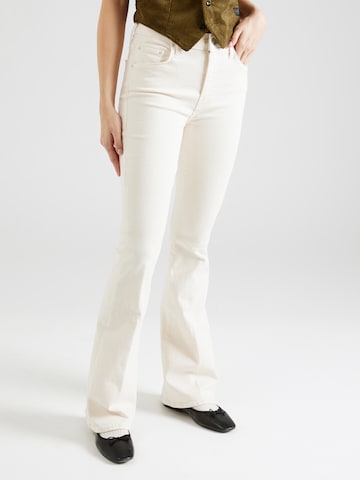 MOTHER Flared Jeans 'THE WEEKENDER' in White: front