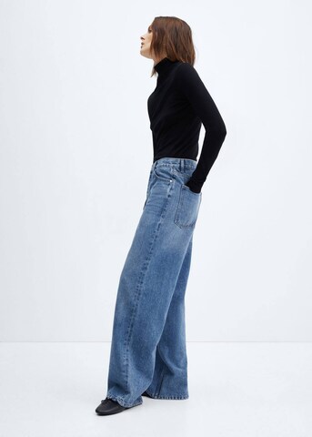 MANGO Wide Leg Jeans 'Massy' in Blau