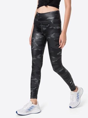 Skinny Pantalon de sport NIKE en gris : devant