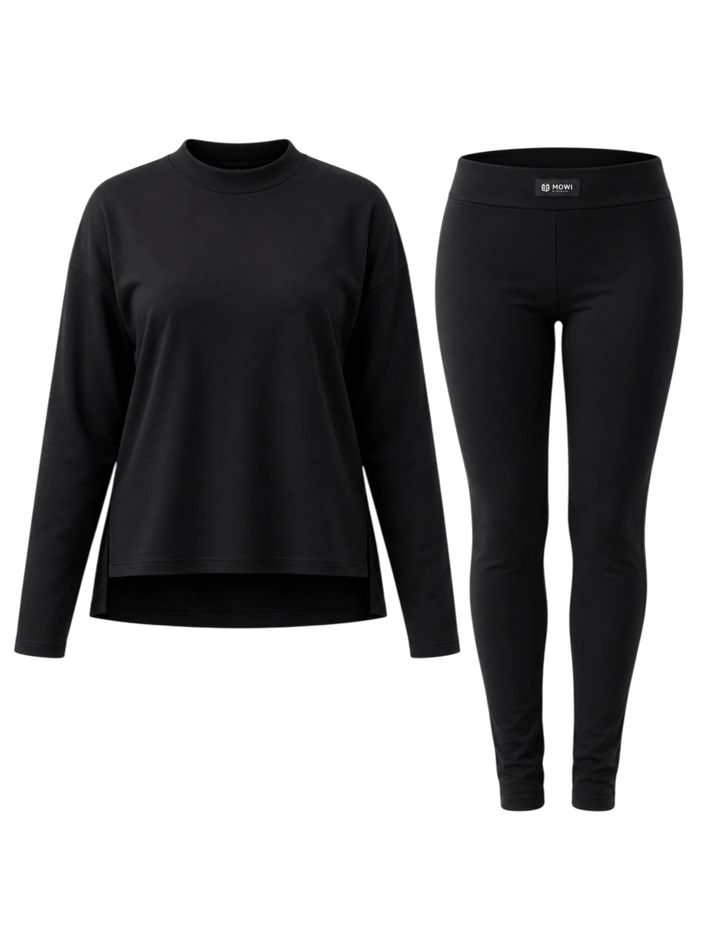 Mowi Fit Tracksuit 'Lange Mouwen Legging Set' in Black: front
