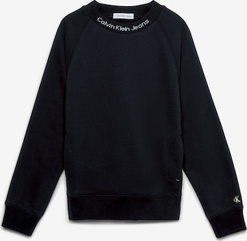 melns Calvin Klein Jeans Sportisks džemperis 'Instarsia': no priekšpuses